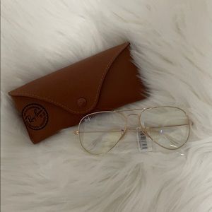 Ray-Ban 58mm Blue Light Blocking Metal Aviator